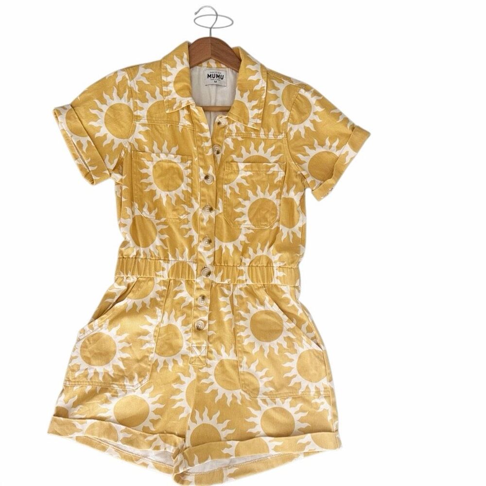 Show Me Your Mumu Canon Sun Romper Yellow Sz M - Picture 2 of 13